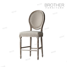 high quality American style fabric the wooden leg dining room french bar chair